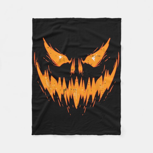 Scary Spooky Jack o lantern Ansikte Pumpkin Hallow Fleecefilt (Framsidan)