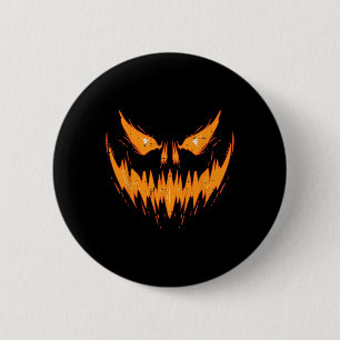 Scary Spooky Jack o lantern Ansikte Pumpkin Hallow Knapp