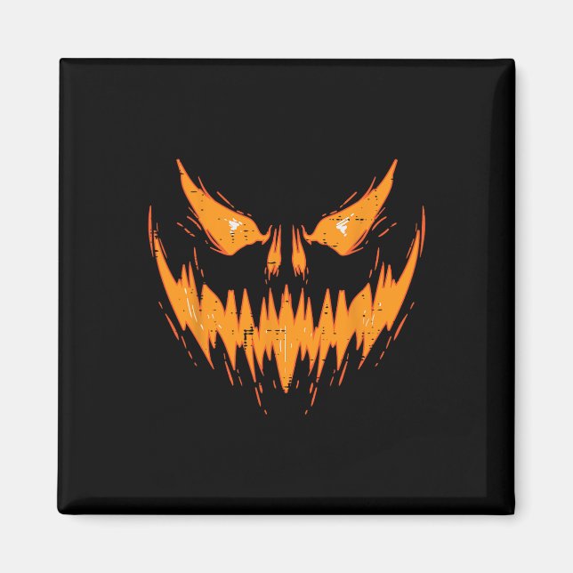 Scary Spooky Jack o lantern Ansikte Pumpkin Hallow Magnet (Framsidan)