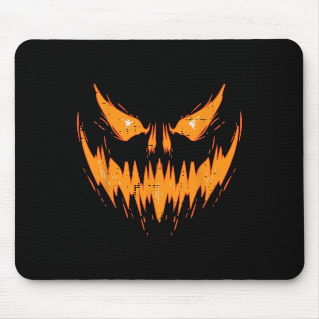Scary Spooky Jack o lantern Ansikte Pumpkin Hallow Musmatta (Framsidan)