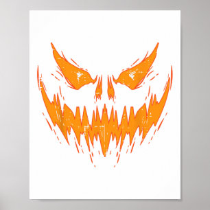 Scary Spooky Jack o lantern Ansikte Pumpkin Hallow Poster