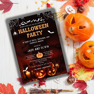 Scary Spooky Pumpkin Vuxen Halloween Costume Party Inbjudningar