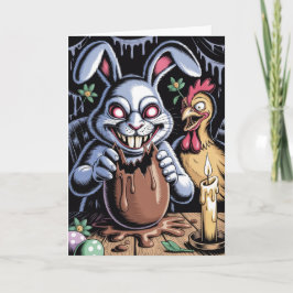 Scary Surreal Horror Easter Card Dark Holiday  Kort
