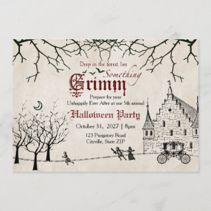 Scary Tales Mörk Fairy Tales Halloween-inbjudan Inbjudningar