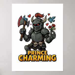 Scary Tecknad Knight - "Pris Charming Poster