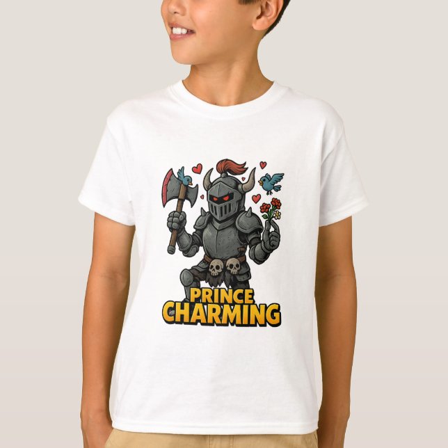 Scary Tecknad Knight - "Pris Charming T Shirt (Framsida)