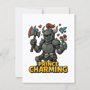 Scary Tecknad Knight - "Pris Charming Vykort