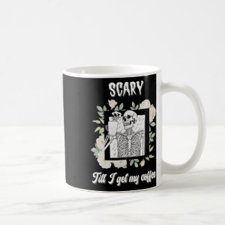 Scary tills jag får mitt kaffe Skeleton Halloween Kaffemugg
