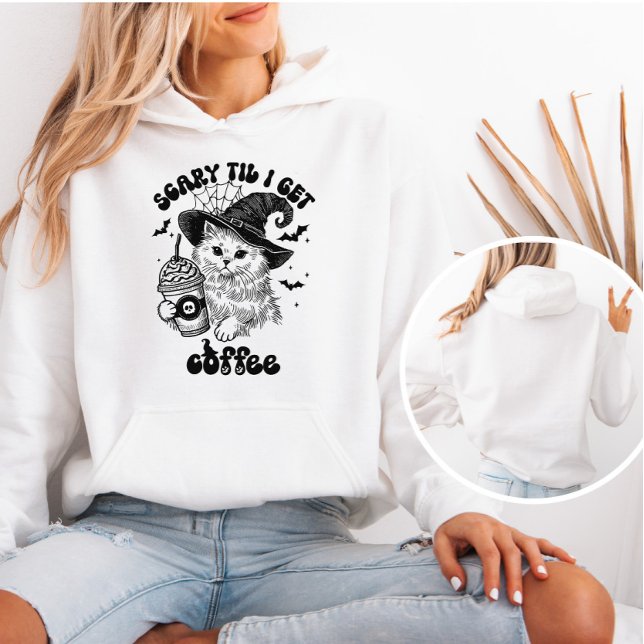 Scary tills jag skaffar kaffe | Cute Halloween T Shirt (Skapare uppladdad)
