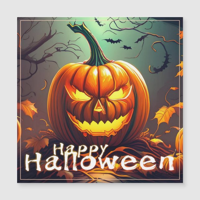 Scary Tittar Orange Pumpkin med Ansikte, Halloween (Framsida)