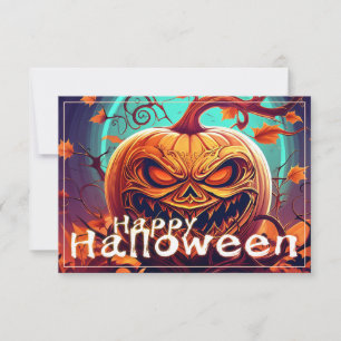 Scary Tittar Orange Pumpkin med Ansikte, Halloween