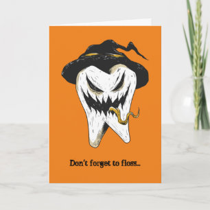 Scary Tooth Dentist Halloween Kort