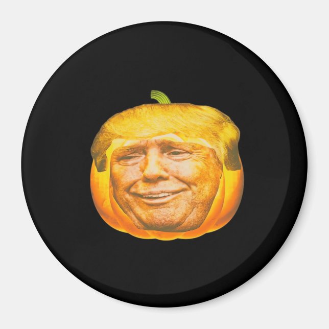 Scary Trumpkin Pumpkin Halloween fest Design Magnet (Framsidan)