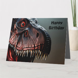 Scary Tyrannosaurus Rex, Big Birday Card Kort