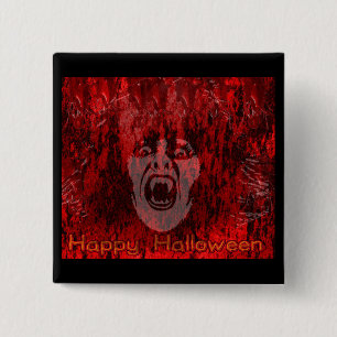 Scary Vampire Dam in Blood Button Knapp
