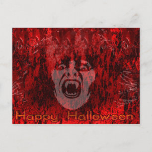 Scary Vampire Dam in Blood Postcard Vykort
