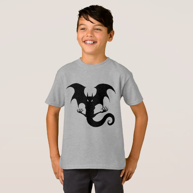 Scary Vampire Dragon Creature Halloween T-shirt (Hel framsida)