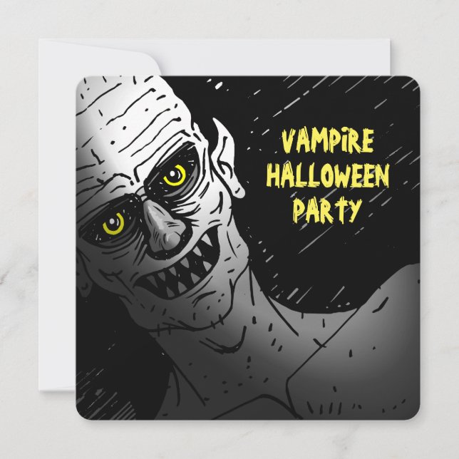 Scary Vampire Halloween Party Invitation Inbjudningar (Framsida)