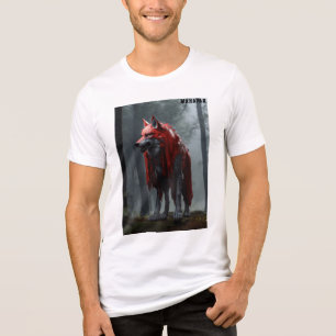 Scary Varg 3D-modell i Foggy Skogen T Shirt