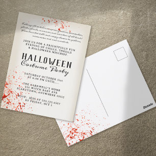 Scary Vuxen Blood Splatter Halloween fest Vykort