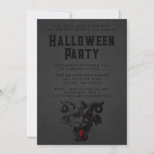 Scary Vuxen Halloween fest Demon Gargoyle Inbjudningar