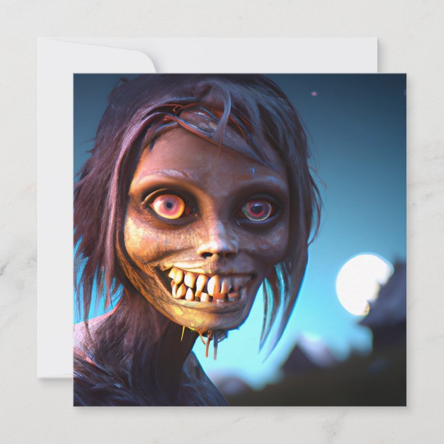 Scary Walking Zombie Halloween Kort (Framsida)