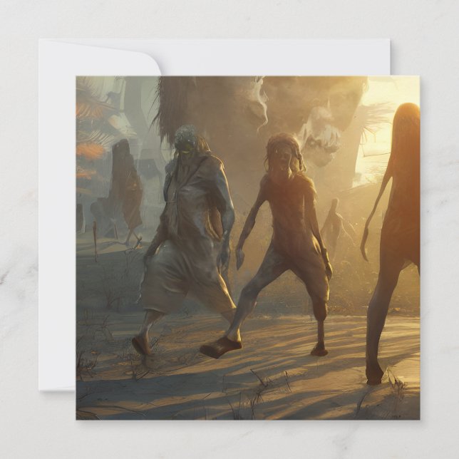 Scary Walking Zombie Halloween Kort (Framsida)