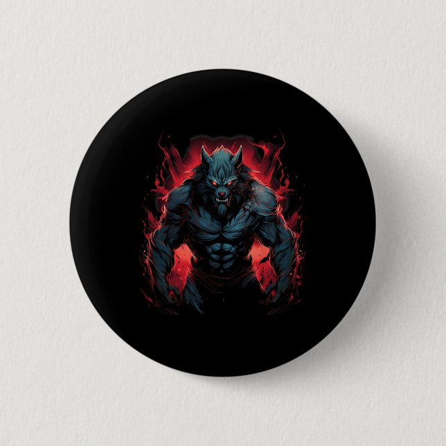 Scary Werevarfull Moon Halloween Costume Horror Knapp (Framsida)
