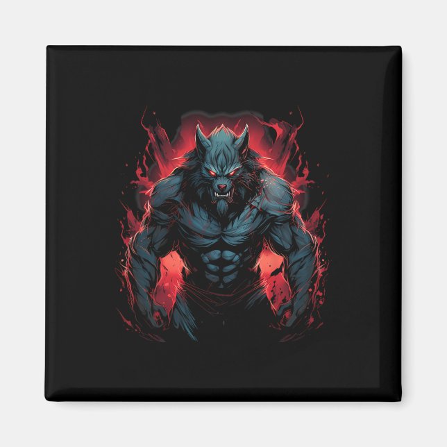 Scary Werevarfull Moon Halloween Costume Horror Magnet (Framsidan)
