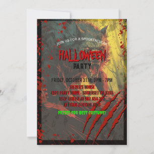 Scary WerevarHalloween Inbjudningar
