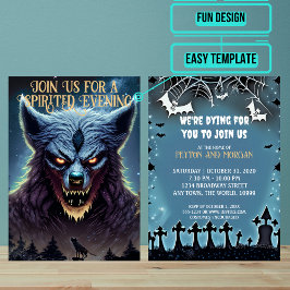 Scary Werevarv Halloween fest Inbjudningar