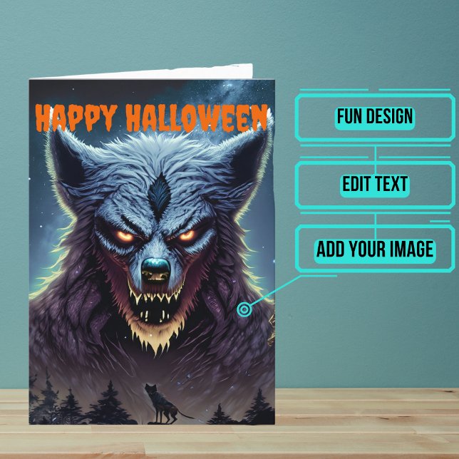 Scary Werevarv Halloween fest Kort (Send a special greeting to a friend at Halloween with this fun card.)