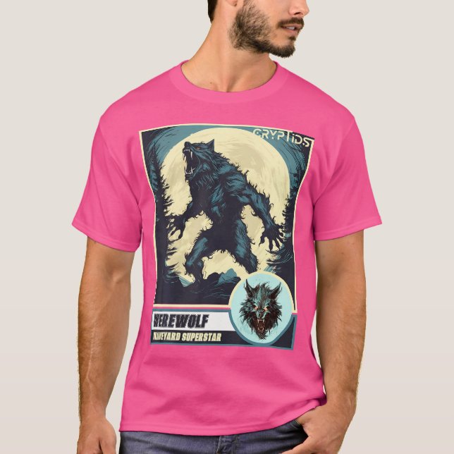 Scary Werevarv Howling vid Måne T Shirt (Framsida)