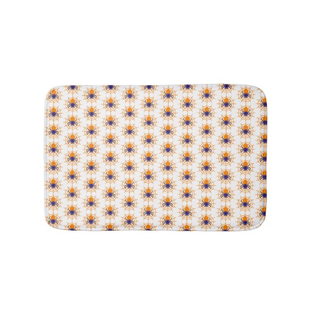 Scary White med Black Spiders Halloween Badrumsmatta (Framsidan)