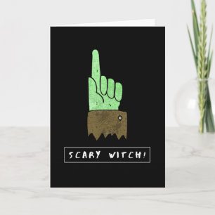 Scary Witch Funny Halloween Kort