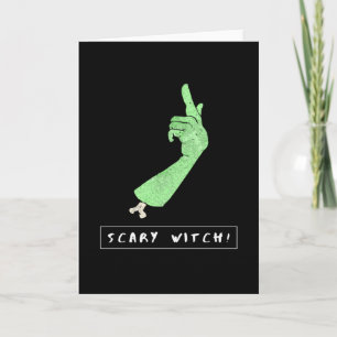Scary Witch Funny Halloween Kort