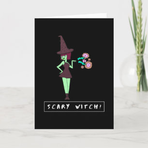Scary Witch Funny Halloween Kort