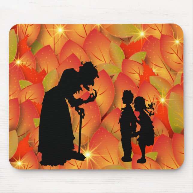 Scary Witch Halloween Mouse Pad Musmatta (Framsidan)