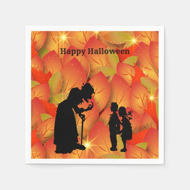 Scary Witch Halloween Pappra Napkins Pappersservett (Framsidan)