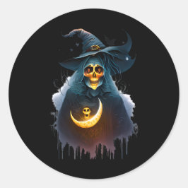 Scary Witch Moonlight Runt Klistermärke