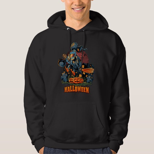 Scary Witch på ett rum Hoodie (Framsida)