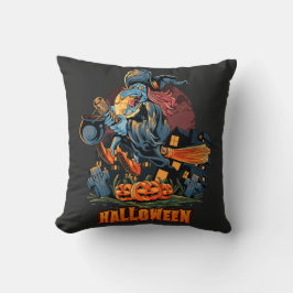 Scary Witch på ett rum Kudde
