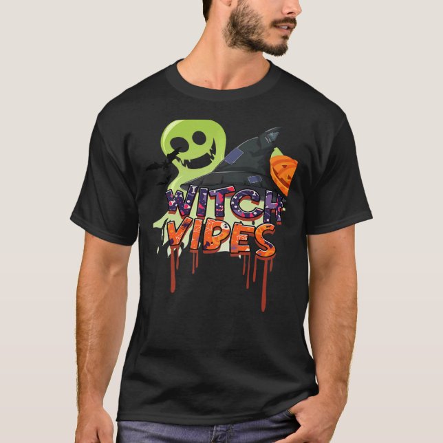 Scary Witch Vibes T Shirt (Framsida)
