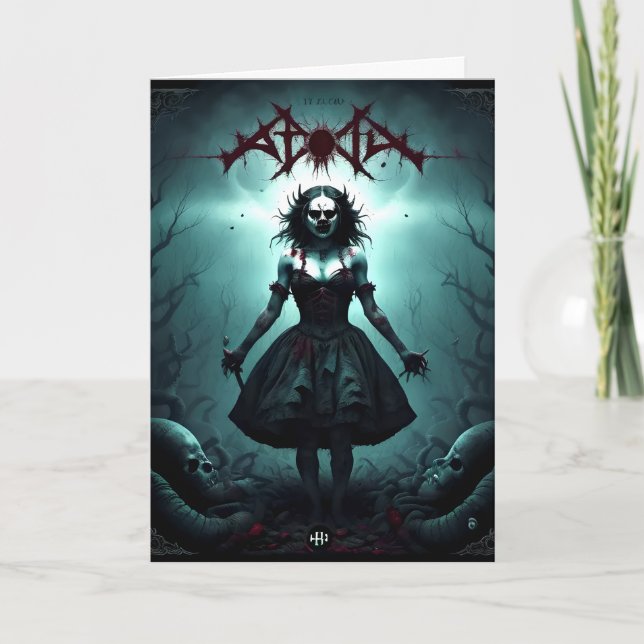 Scary Woman Halloween Kort (Framsida)