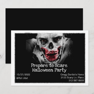 Scary Zombie Halloween-inbjudan Inbjudningar