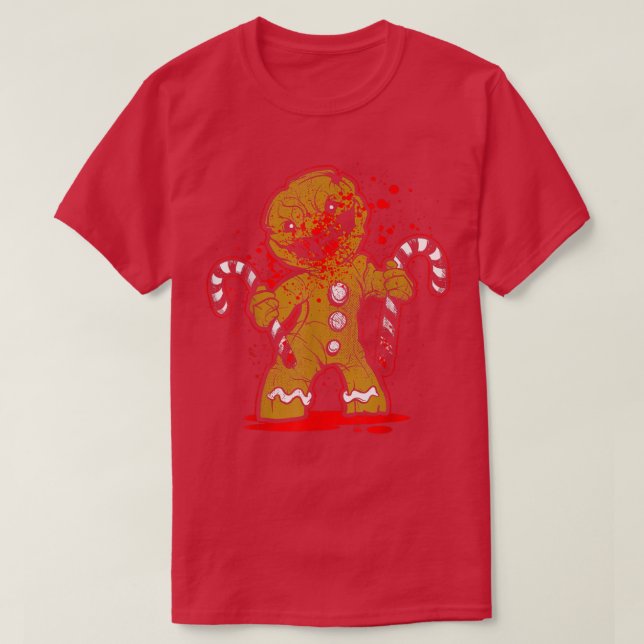 Scary Zombie Pepparkaksgubbe T Shirt (Design framsida)