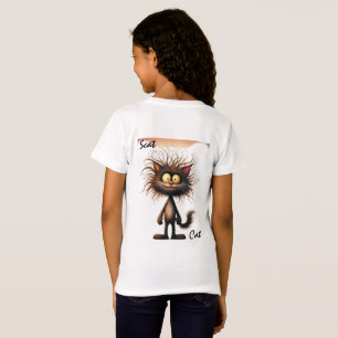 ⭐ Scat Cat T-shirt – Rolig vildhårig katt för barn