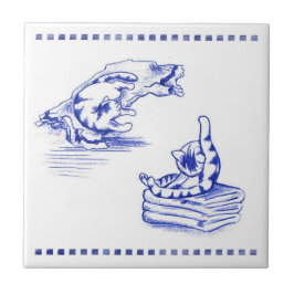 Scatated Towels Kattunge Bathroom Toile-utseende Kakelplatta