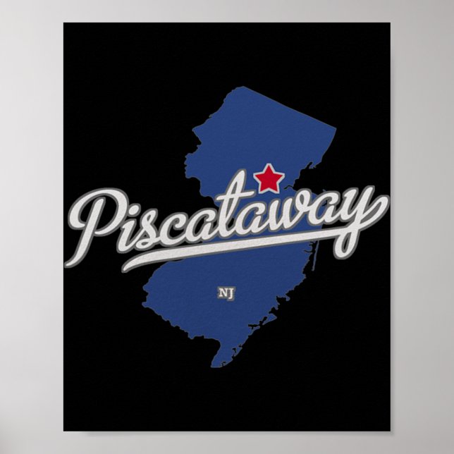 Scataway New Jersey Nj Karta  Poster (Framsidan)