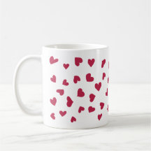 Scaterad Red Heart Doodles Mugg